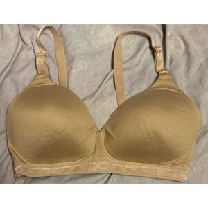 NEW Warner's Cloud‎ 9 Beige Super Soft Lightly Lined Wireless Comfort Bra, 36C